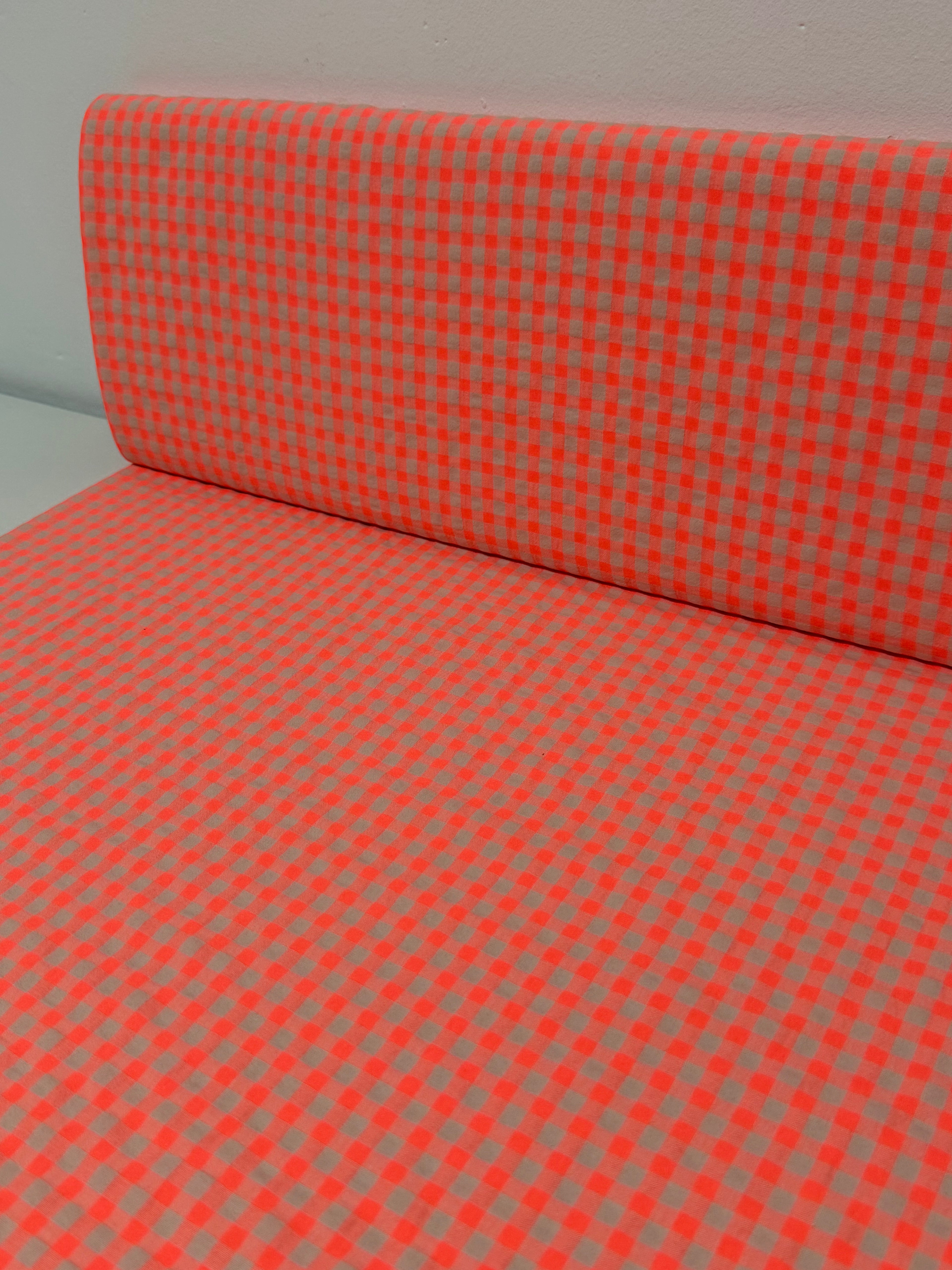 Seersucker naranja fluor